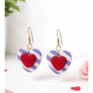 Handmade Polymer Clay Statement Earrings Stainless Steel Unique Organic Designs